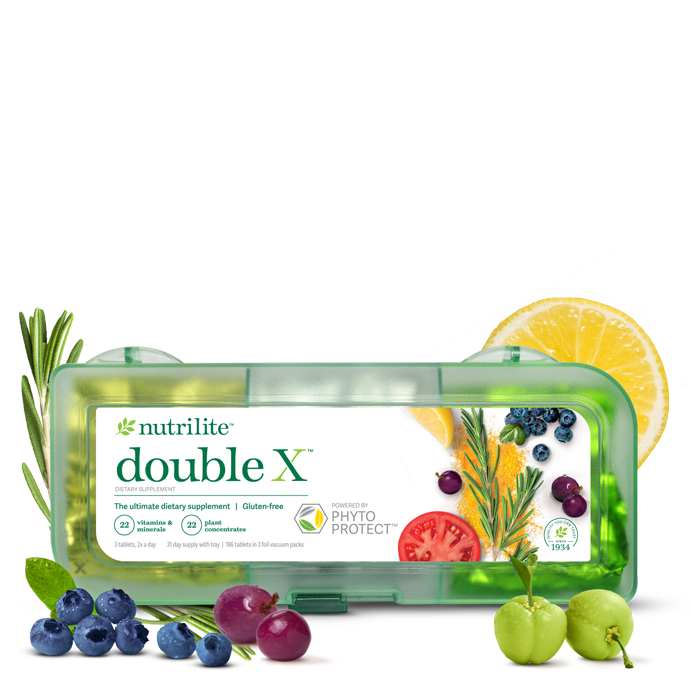 Vitamina/mineral/fitonutriente Double X™ de Nutrilite™ - Suministro para 31 días con estuche de tres compartimentos